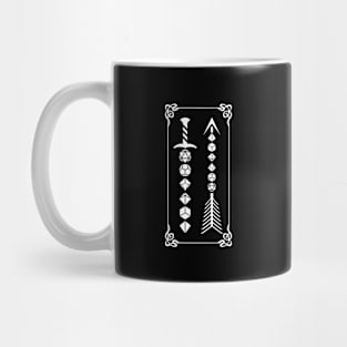 Framed Dice Sword and Dice Arrow Tabletop RPG Mug